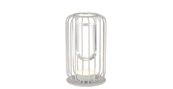 LED-TISCHLEUCHTE 18 cm  - Klar/Weiß, Trend, Glas/Metall (18cm) - Novel