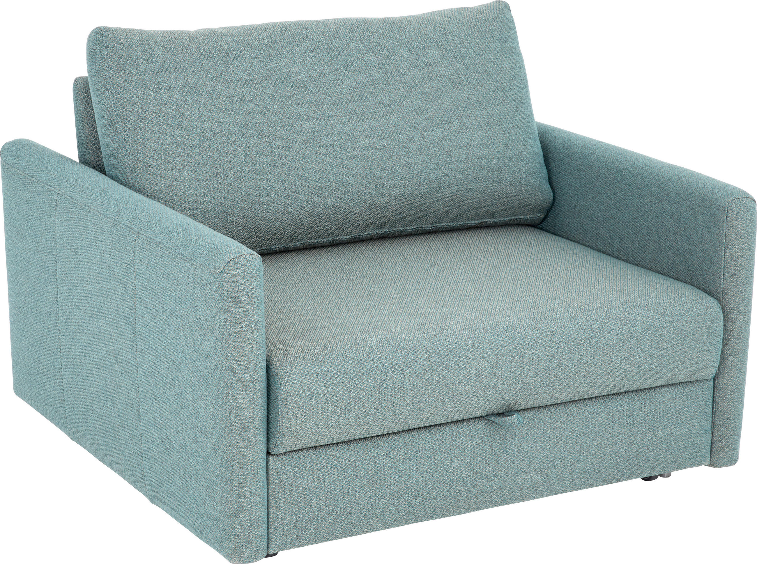 SCHLAFSESSEL Elements Flachgewebe Türkis, Beige Stoffauswahl, Liegefunktion  - Türkis/Chromfarben, Design, Textil/Metall (96/88/120cm) - Bali