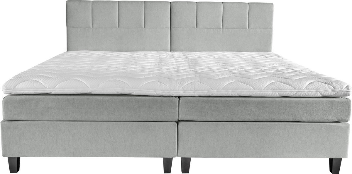 BOXSPRINGBETT 240/200 cm  in Hellgrau  - Wengefarben/Hellgrau, Trend, Holz/Textil (240/200cm) - Esposa