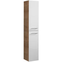 HOCHSCHRANK 30/159/32 cm  - Chromfarben/Eichefarben, MODERN, Glas/Holzwerkstoff (30/159/32cm) - Voleo