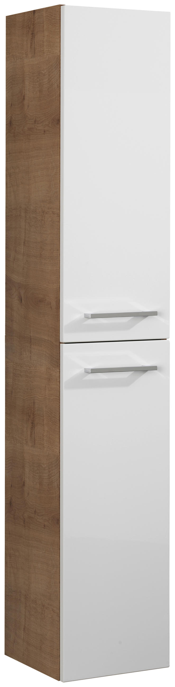 HOCHSCHRANK 30/159/32 cm  - Chromfarben/Eichefarben, MODERN, Glas/Holzwerkstoff (30/159/32cm) - Voleo