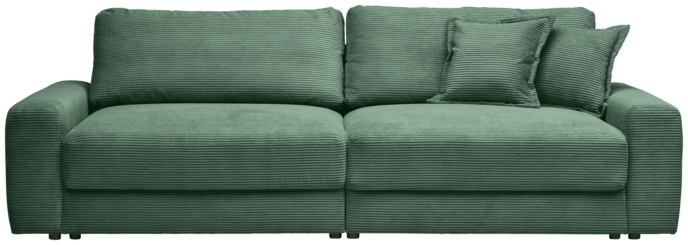BIGSOFA Cord Dunkelgrün - Dunkelgrün/Schwarz, MODERN, Kunststoff/Textil (278/93/112cm) - Carryhome