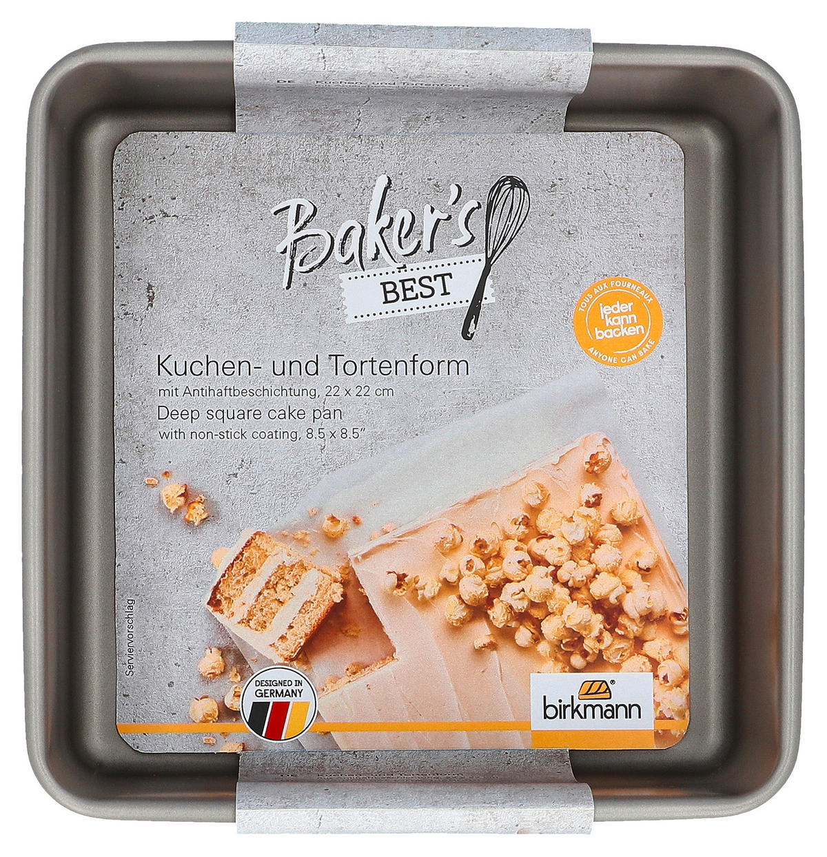 BAKFORM - grå, Basics, metall (22/22/8cm) - Birkmann