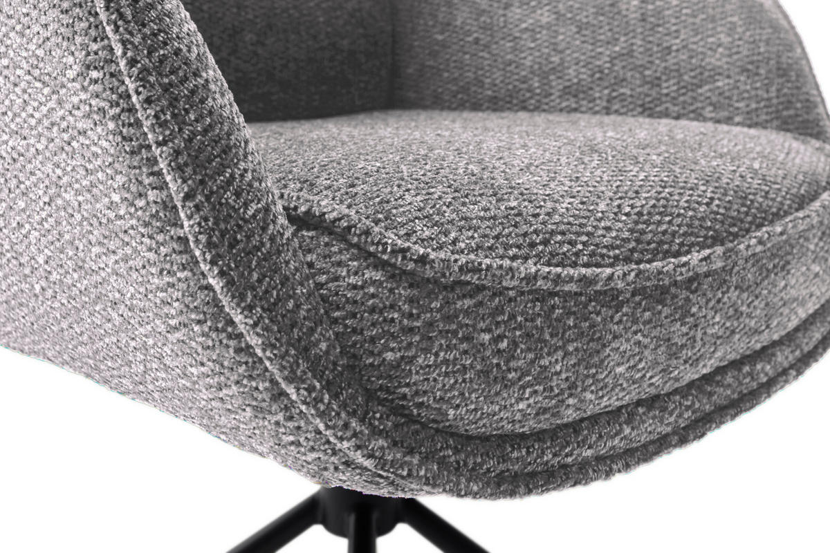 ARMLEHNSTUHL  in Stahl Webstoff  - Schwarz/Grau, Design, Textil/Metall (62/92/65cm) - Novel