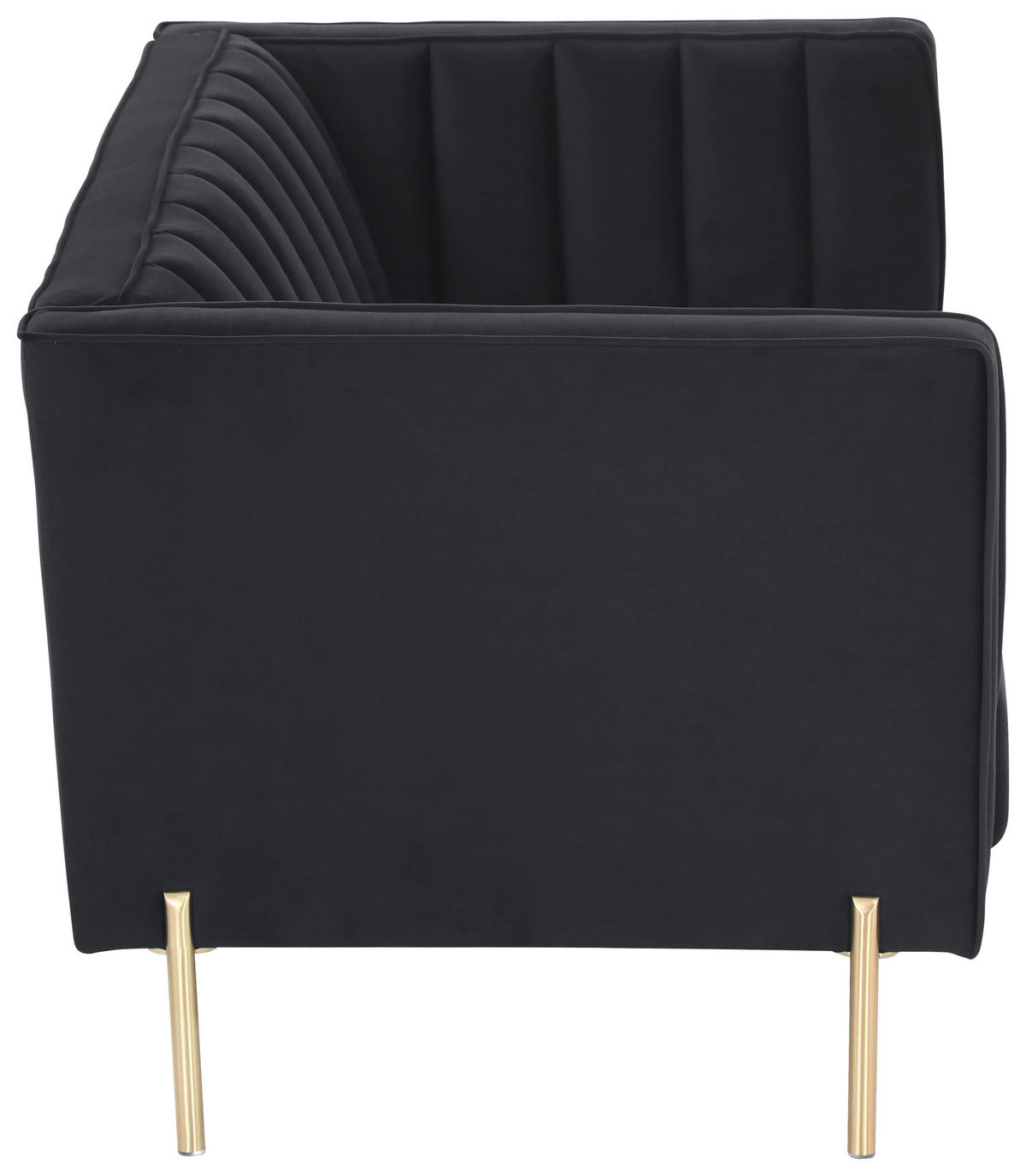2-SITZER-SOFA Samt Schwarz  - Goldfarben/Schwarz, Design, Textil/Metall (144/75/85cm) - Livetastic
