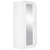 ECKKLEIDERSCHRANK 91,4/212/55,2 cm Weiß  - Weiß, KONVENTIONELL, Glas/Holzwerkstoff (91,4/212/55,2cm) - Rauch Möbel