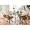 TISCHGRUPPE in Holz, Textil, Holzwerkstoff Grau, Grün  - Naturfarben/Grau, MODERN, Holz/Holzwerkstoff (180/90/76cm) - Livetastic