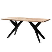 SCHREIBTISCH Akaziefarben  - Schwarz/Akaziefarben, Design, Holz/Metall (180/76/90cm) - Livetastic