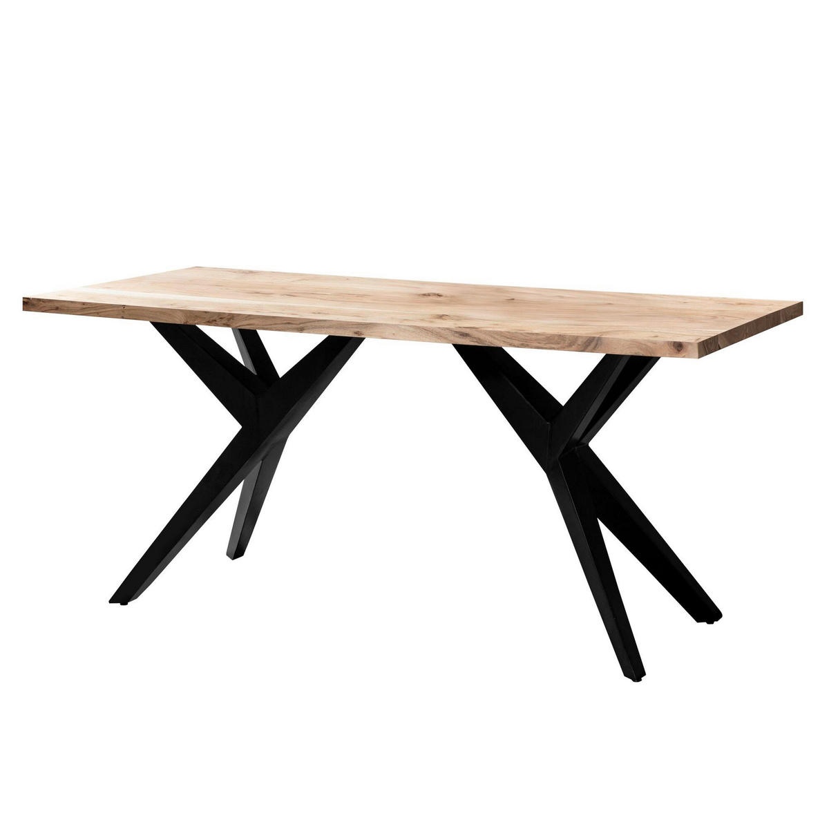 SCHREIBTISCH Akaziefarben  - Schwarz/Akaziefarben, Design, Holz/Metall (180/76/90cm) - Livetastic