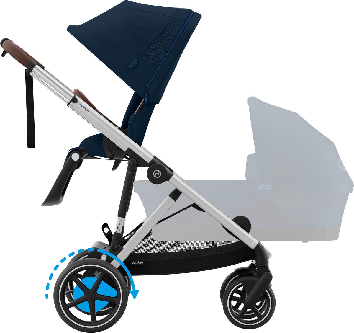 KINDERWAGEN  EGAZELLE S  Ocean Blue  - Silberfarben, Basics, Kunststoff/Metall (94.5/66/100cm) - cybex GOLD