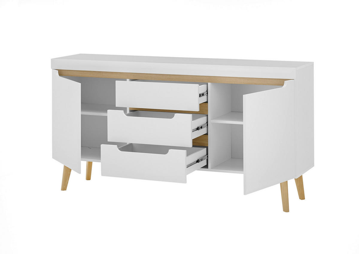 SIDEBOARD  in 160/83/40 cm  - Eichefarben/Weiß, Design, Holzwerkstoff (160/83/40cm) - MID.YOU
