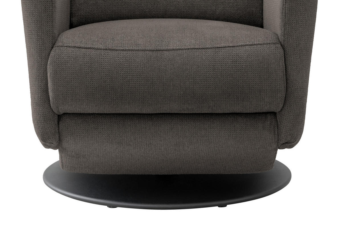 RELAXSESSEL in Textil Graubraun  - Graubraun/Schwarz, Modern, Textil/Metall (77/105/87-154cm) - Livetastic