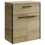 UNTERSCHRANK 60/72/33 cm   - Eichefarben/Schwarz, Natur, Glas/Holzwerkstoff (60/72/33cm) - Xora