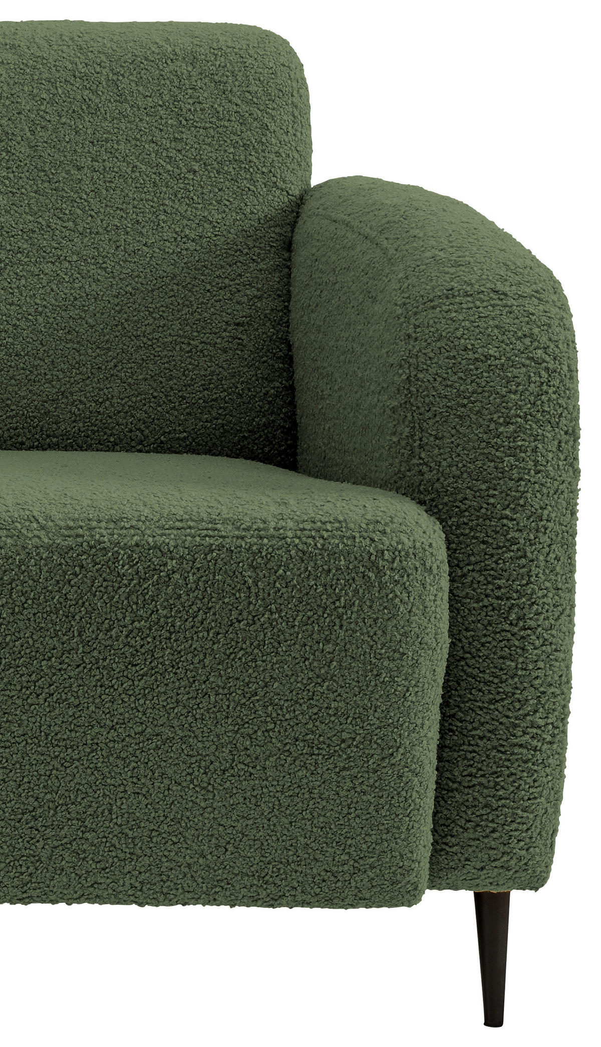 2-SITZER-SOFA Teddystoff Dunkelgrün  - Dunkelgrün/Schwarz, MODERN, Textil/Metall (140/76/90cm) - Livetastic