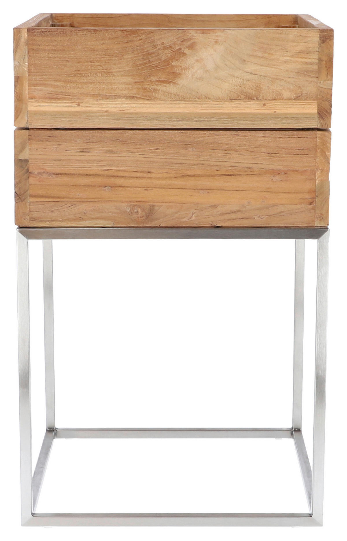 HOCHBEET Mini garden  - Edelstahlfarben/Teakfarben, MODERN, Holz/Metall (40/65/40cm) - Jan Kurtz