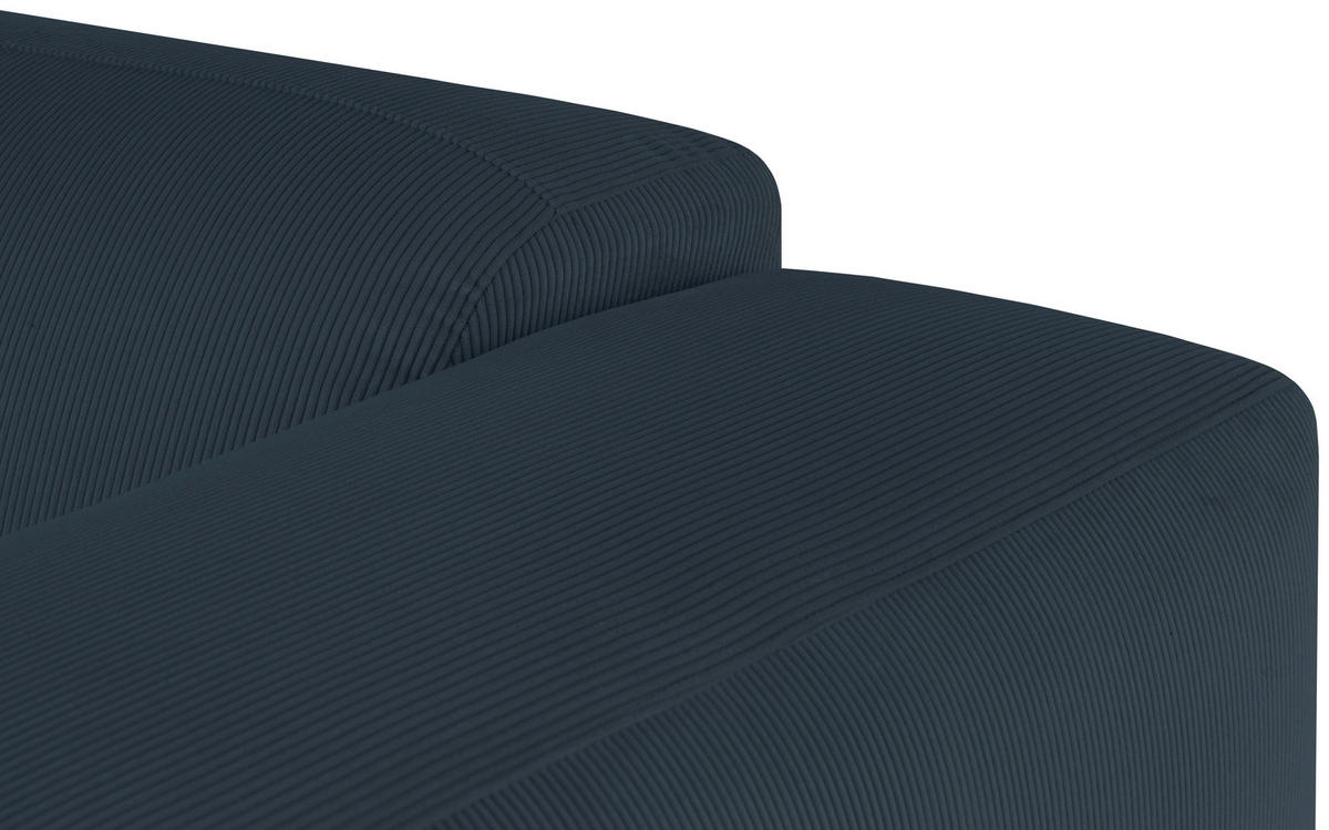 ECKSOFA in Cord Blau  170/252 cm  - Blau/Schwarz, Design, Kunststoff/Textil (170/252cm) - MID.YOU