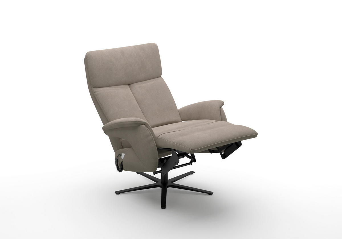 RELAXSESSEL in Textil Schlammfarben  - Schlammfarben/Schwarz, Basics, Textil/Metall (86/111/86cm) - Sit & More