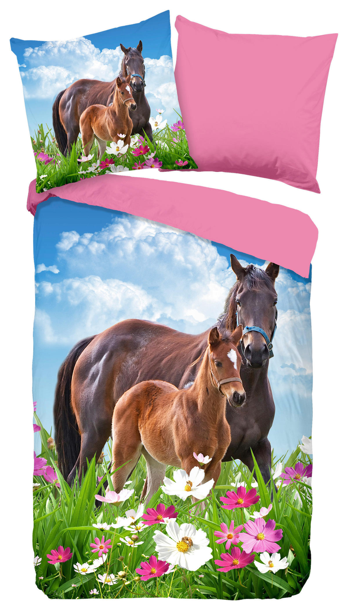 JUGENDBETTWÄSCHE Dora Renforcé 135/200 cm  - Multicolor, Natur, Textil (135/200cm)