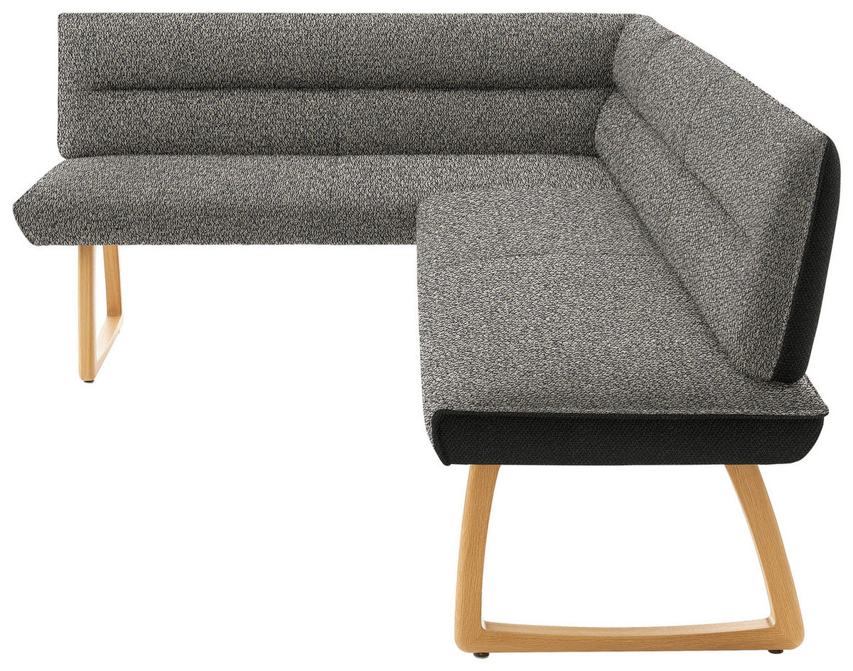 ECKBANK in Textil Anthrazit, Grau  - Eichefarben/Anthrazit, Design, Holz/Textil (162/237cm) - Koinor