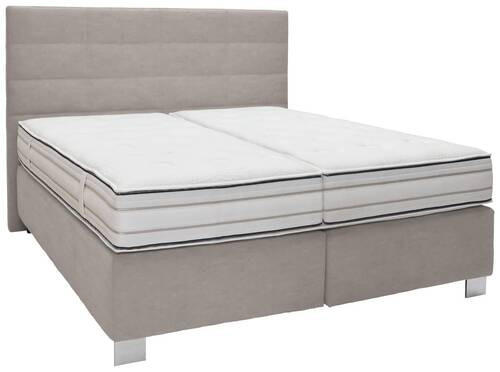 BOXSPRINGBETT 180/200 cm  in Grau, Hellgrau  - Hellgrau/Alufarben, KONVENTIONELL, Holzwerkstoff/Textil (180/200cm) - Dieter Knoll