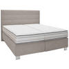 BOXSPRINGBETT 180/200 cm  in Grau, Hellgrau  - Hellgrau/Alufarben, KONVENTIONELL, Holzwerkstoff/Textil (180/200cm) - Dieter Knoll