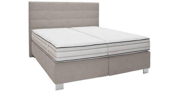 BOXSPRINGBETT 180/200 cm in Grau, Hellgrau - Hellgrau/Alufarben, KONVENTIONELL, Holzwerkstoff/Textil (180/200cm) - Dieter Knoll