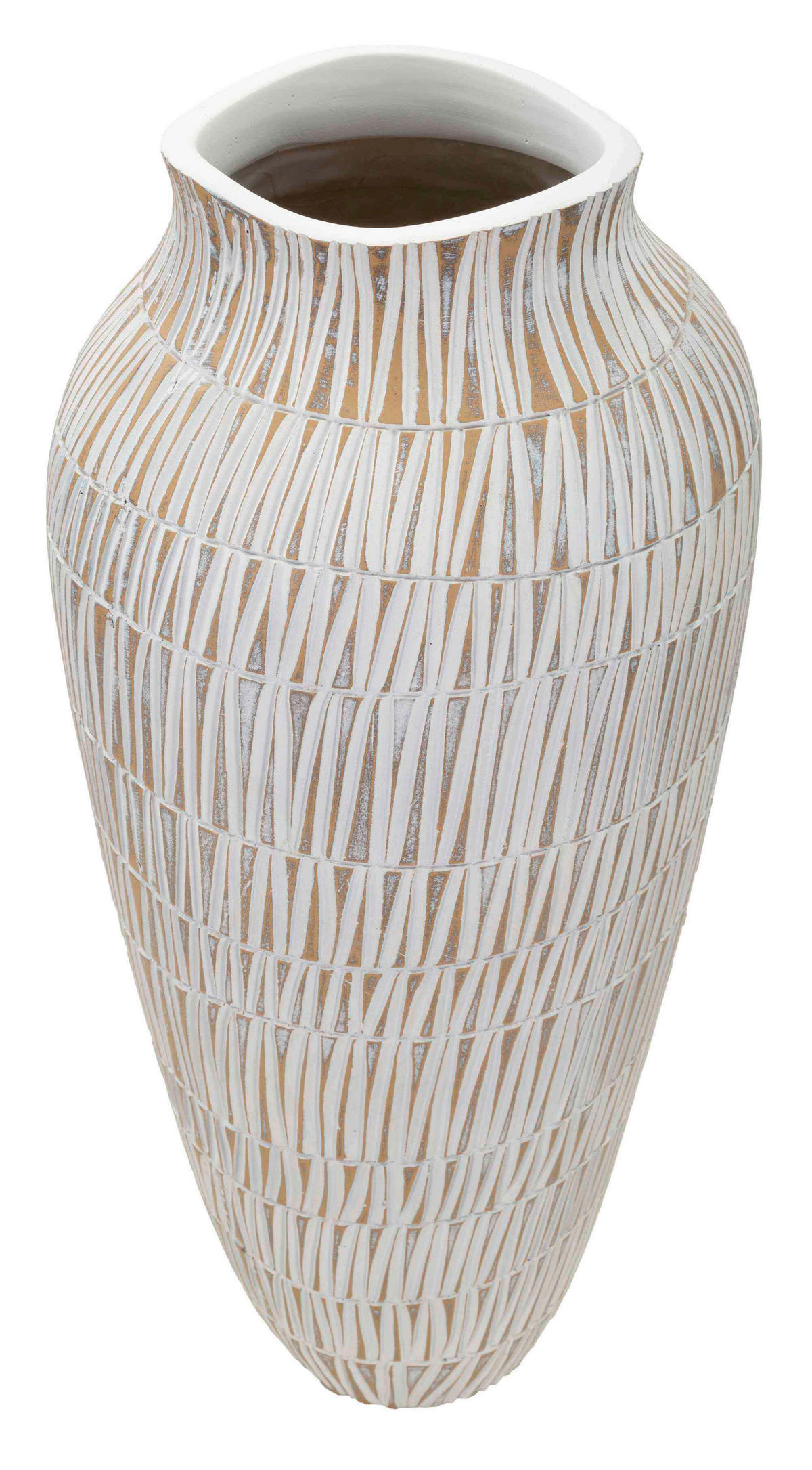 Vase Stiky  - Goldfarben/Weiß, Basics, Kunststoff (23/50/23 cm)