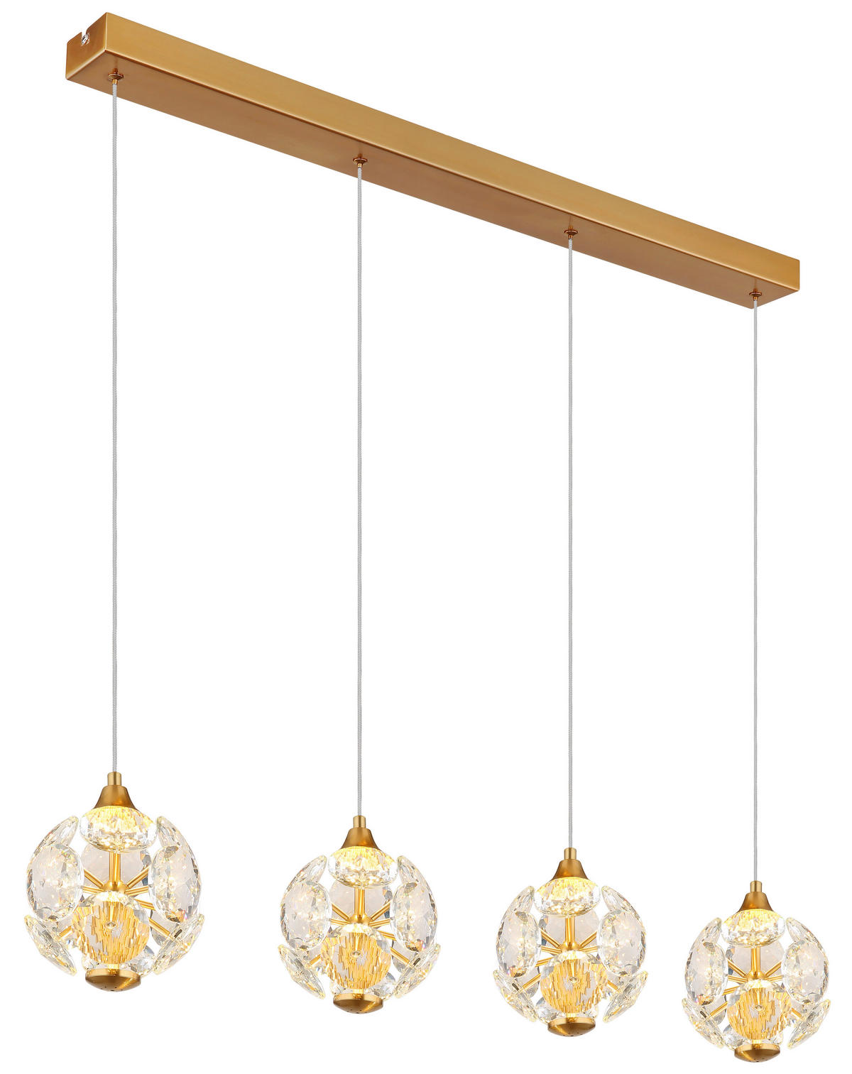 LED-HÄNGELEUCHTE VIRINA 93/15/150 cm   - Klar/Transparent, KONVENTIONELL, Glas/Kunststoff (93/15/150cm) - Globo