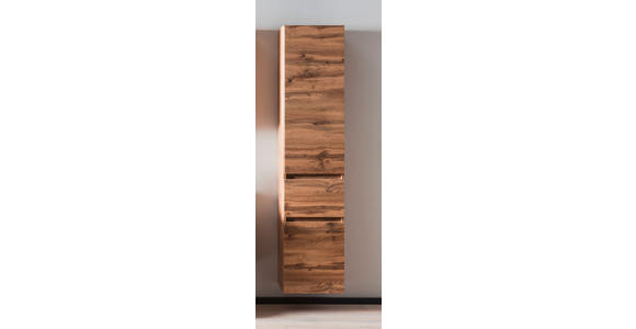 HOCHSCHRANK 40/180/35 cm  - Eiche Wotan/Silberfarben, Natur, Holzwerkstoff/Kunststoff (40/180/35cm) - Xora