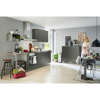 KÜCHENLEERBLOCK   in Anthrazit, Dunkelgrau  - Edelstahlfarben/Dunkelgrau, Design, Holzwerkstoff/Metall (295/120cm) - Welnova