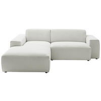 ECKSOFA in Cord Hellgrau  - Hellgrau/Schwarz, Design, Kunststoff/Textil (189/230cm) - Pure Home Lifestyle
