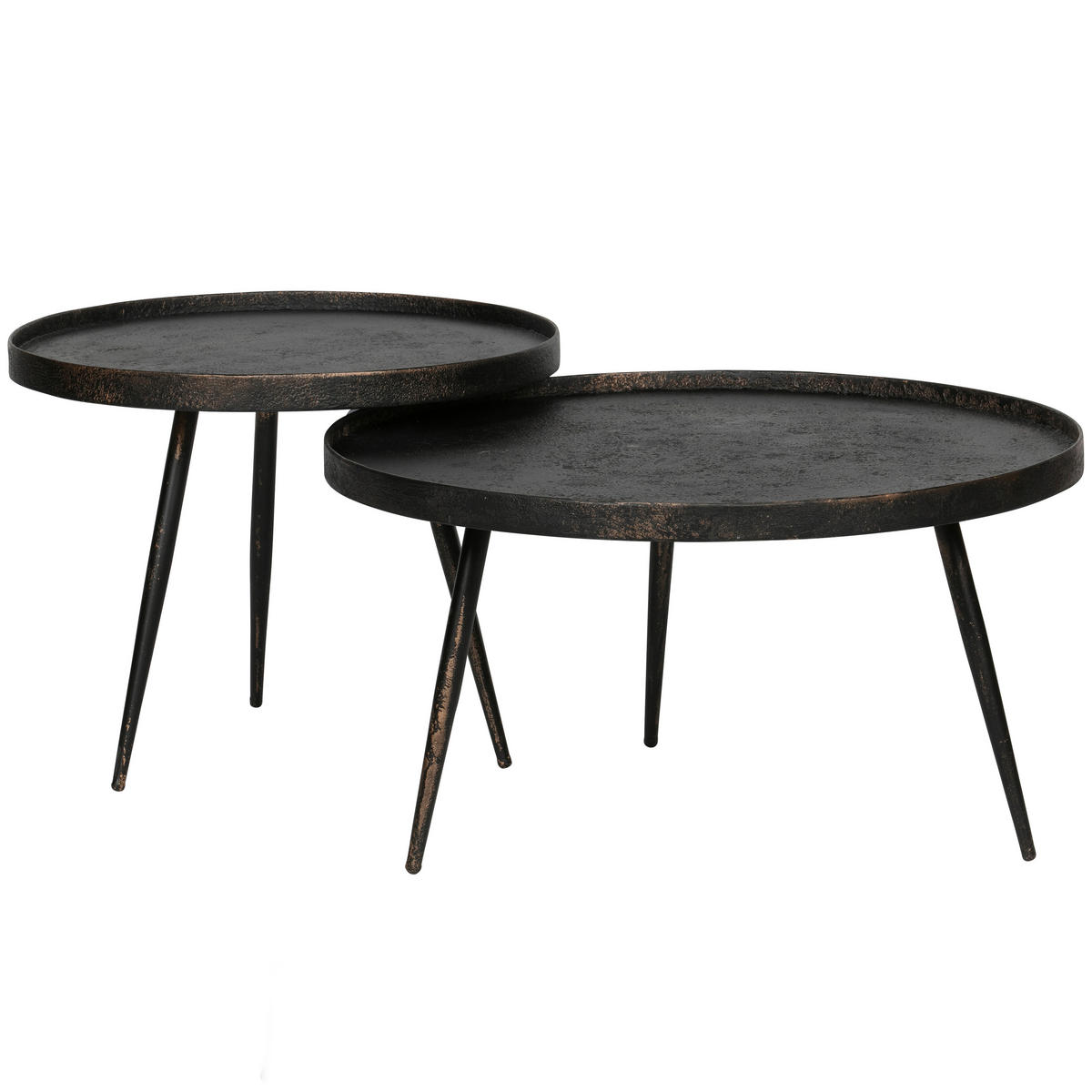 BEISTELLTISCH 58/58/44 cm Sperrholz Goldfarben, Zinkfarben rund  - Goldfarben/Zinkfarben, Design, Holzwerkstoff/Metall (58/58/44cm) - Livetastic