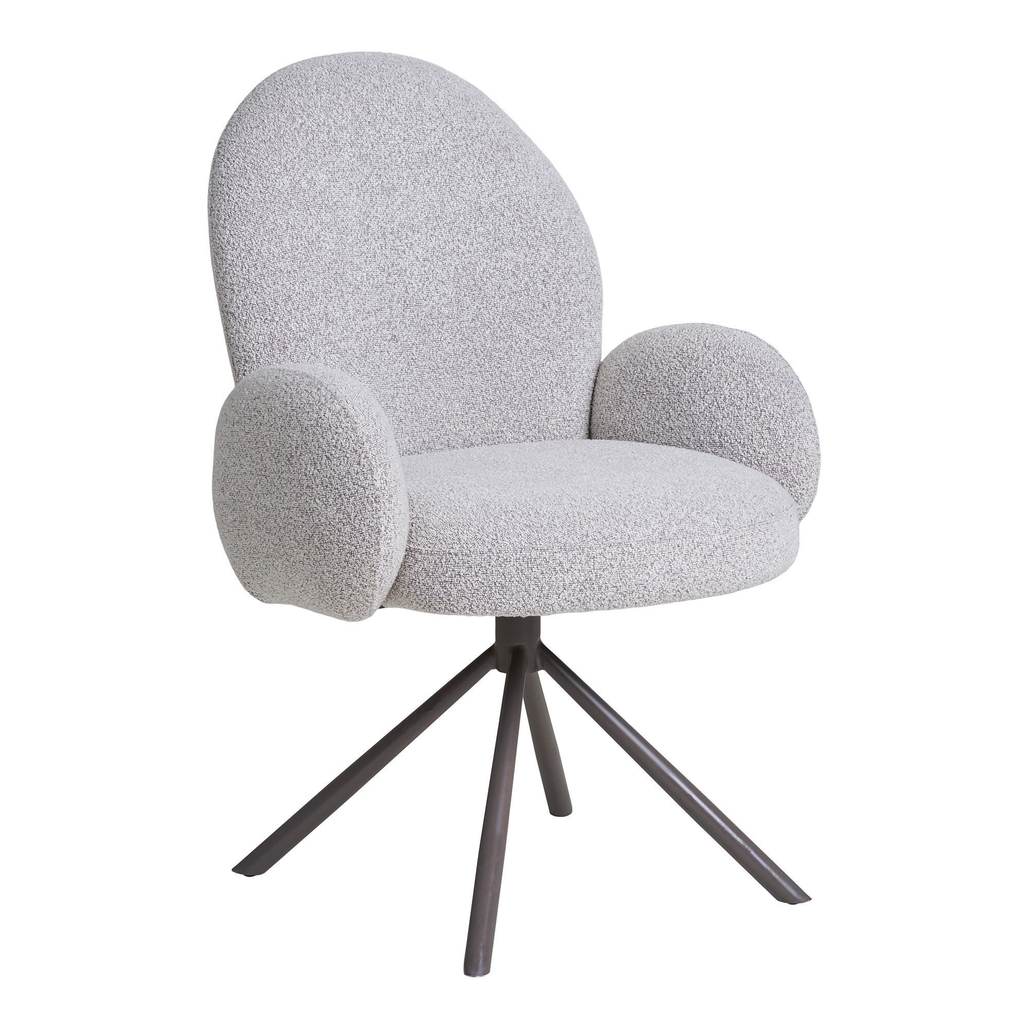 STOL MED ARMSTÖD bouclé  - sandfärgad/svart, Modern, metall/textil (65/91.5/69cm) - MID.YOU