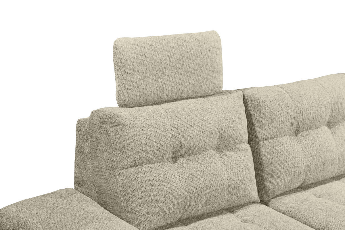 WOHNLANDSCHAFT in Webstoff Beige  - Beige/Schwarz, Konventionell, Kunststoff/Textil (170/324/218cm) - MID.YOU
