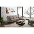 ECKSOFA  in Flachgewebe Taupe  279-327/176-217 cm  - Taupe/Schwarz, Design, Textil/Metall (279-327/176-217cm) - Dieter Knoll