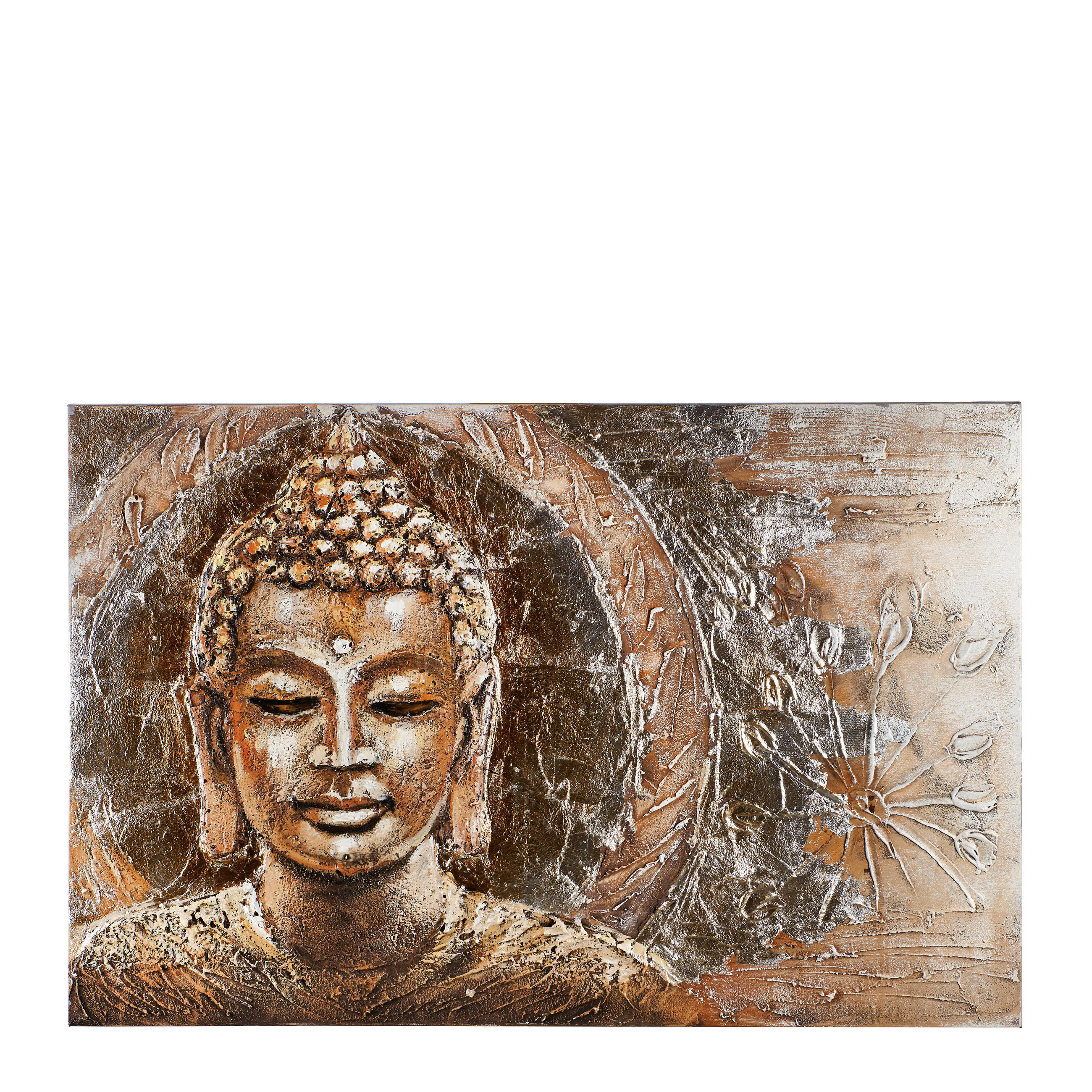 ÖLGEMÄLDE Buddha  - Multicolor, LIFESTYLE, Holz/Textil (100qm) - Monee