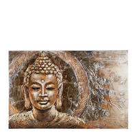 ÖLGEMÄLDE Buddha  - Multicolor, LIFESTYLE, Holz/Textil (100qm) - Monee