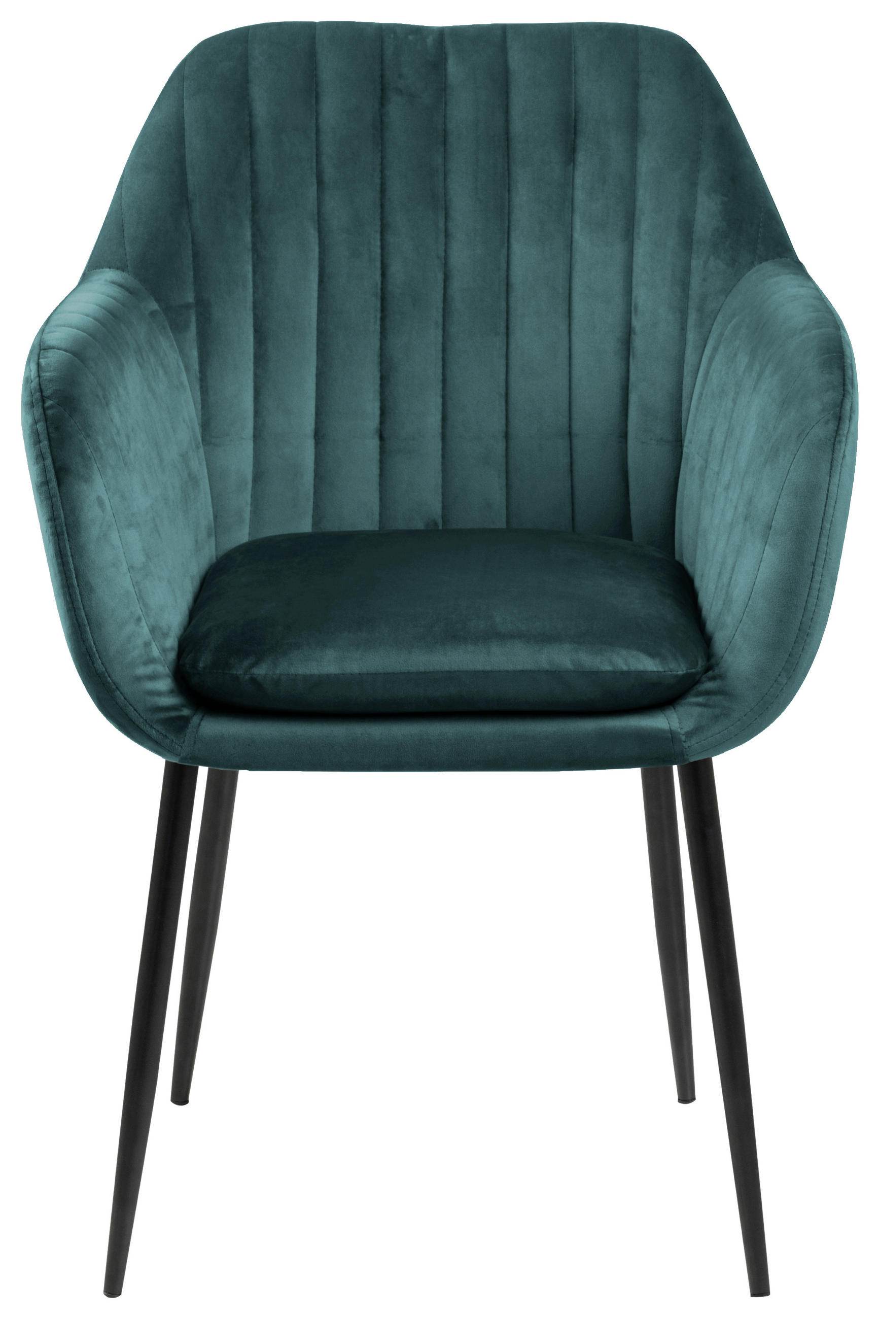 ARMLEHNSTUHL Velours Schwarz, Dunkelgrün - Dunkelgrün/Schwarz, Trend, Textil/Metall (57/83/59cm) - Ambia Home