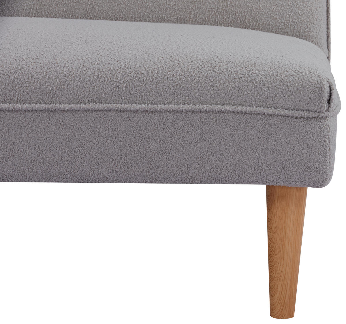 SCHLAFSOFA in Bouclé Grau  - Schwarz/Naturfarben, Modern, Holz/Kunststoff (183/77/87cm) - P & B
