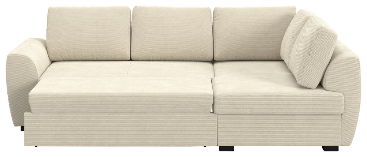 KUTNA GARNITURA tekstil  bež   - bež/crna, Trend, tekstil/plastika (253/154cm) - MID.YOU