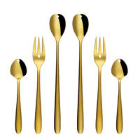 SADA PRÍBOROV, ušľachtilá oceľ, 6-dielne - zlatá, Romantik / Landhaus, kov - Sola