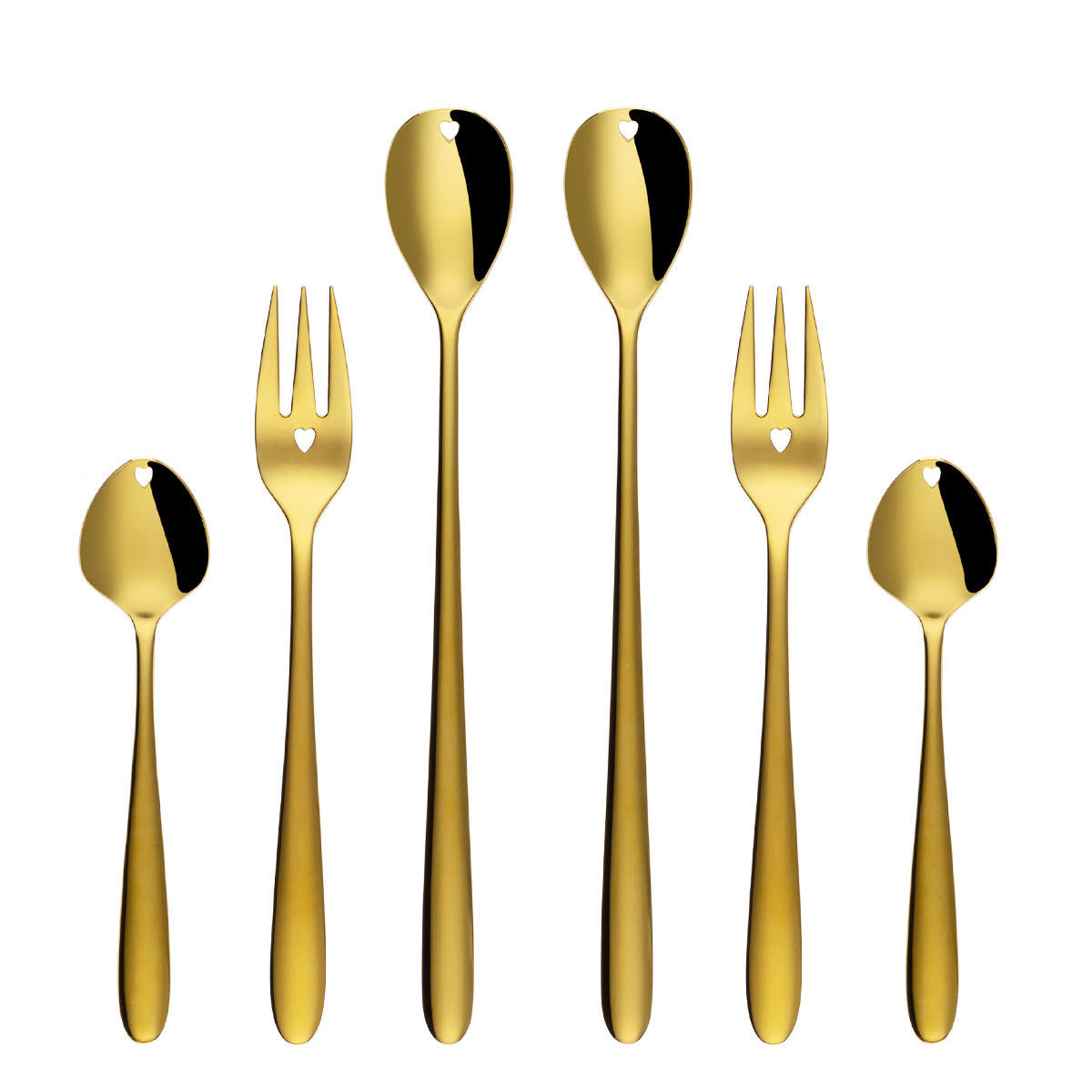 SADA PRÍBOROV, ušľachtilá oceľ, 6-dielne - zlatá, Romantik / Landhaus, kov - Sola