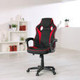GAMINGSTUHL  in Mikrofaser Rot, Schwarz  - Rot/Schwarz, Design, Kunststoff/Textil (65,5/110-120/69cm) - Xora