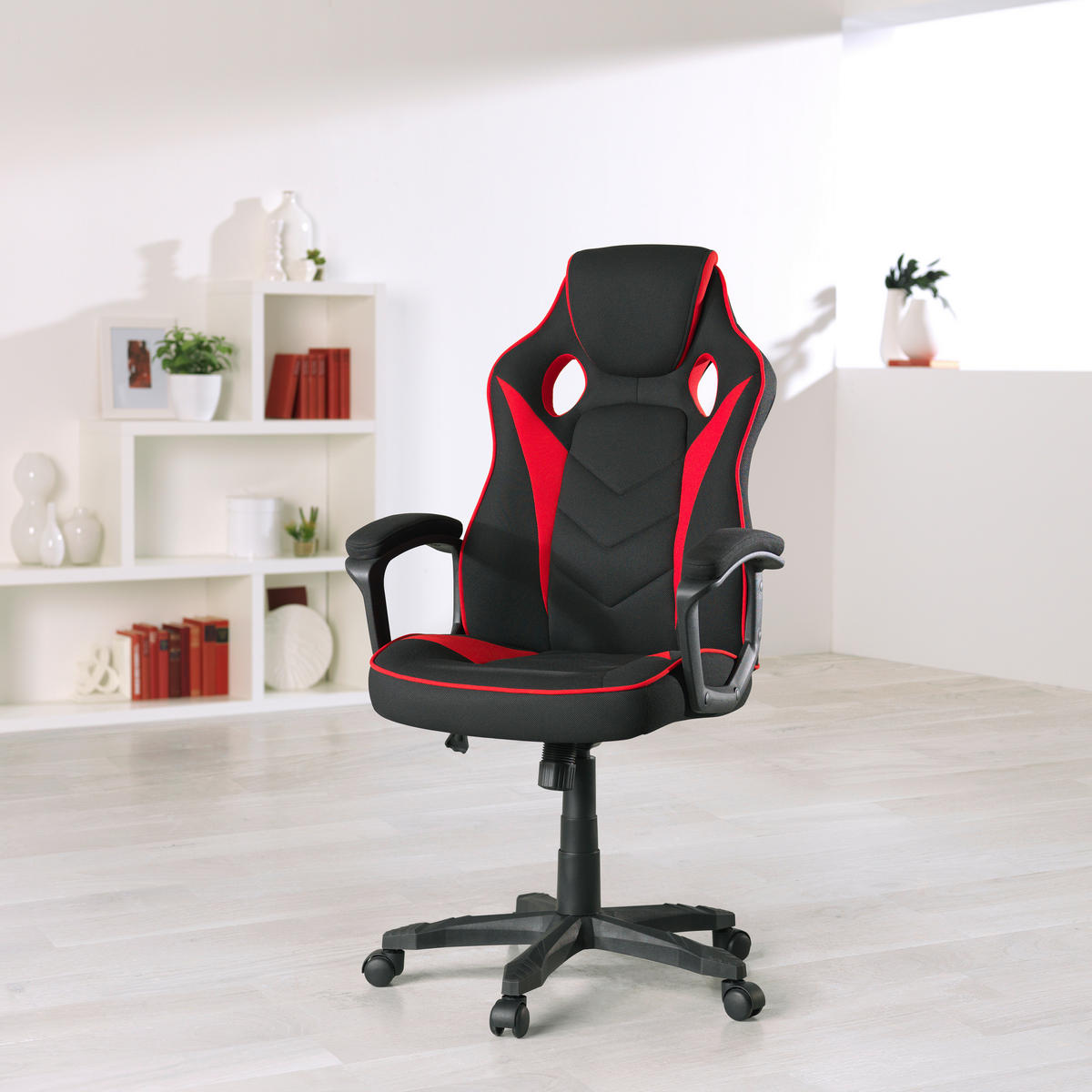GAMER SZÉK  mikroszál piros, fekete  - fekete/piros, Design, műanyag/textil (65,5/110-120/69cm) - Xora