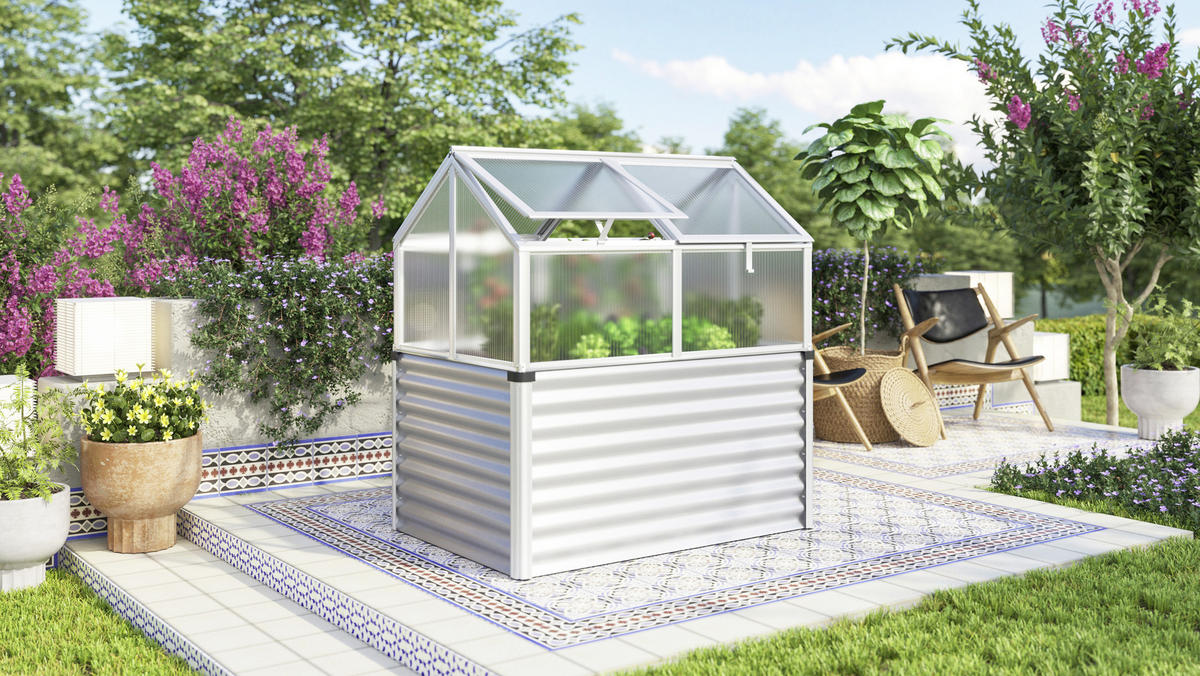 FRÜHBEETKASTEN - Alufarben, Basics, Kunststoff/Metall (89/134,5/126,7cm)