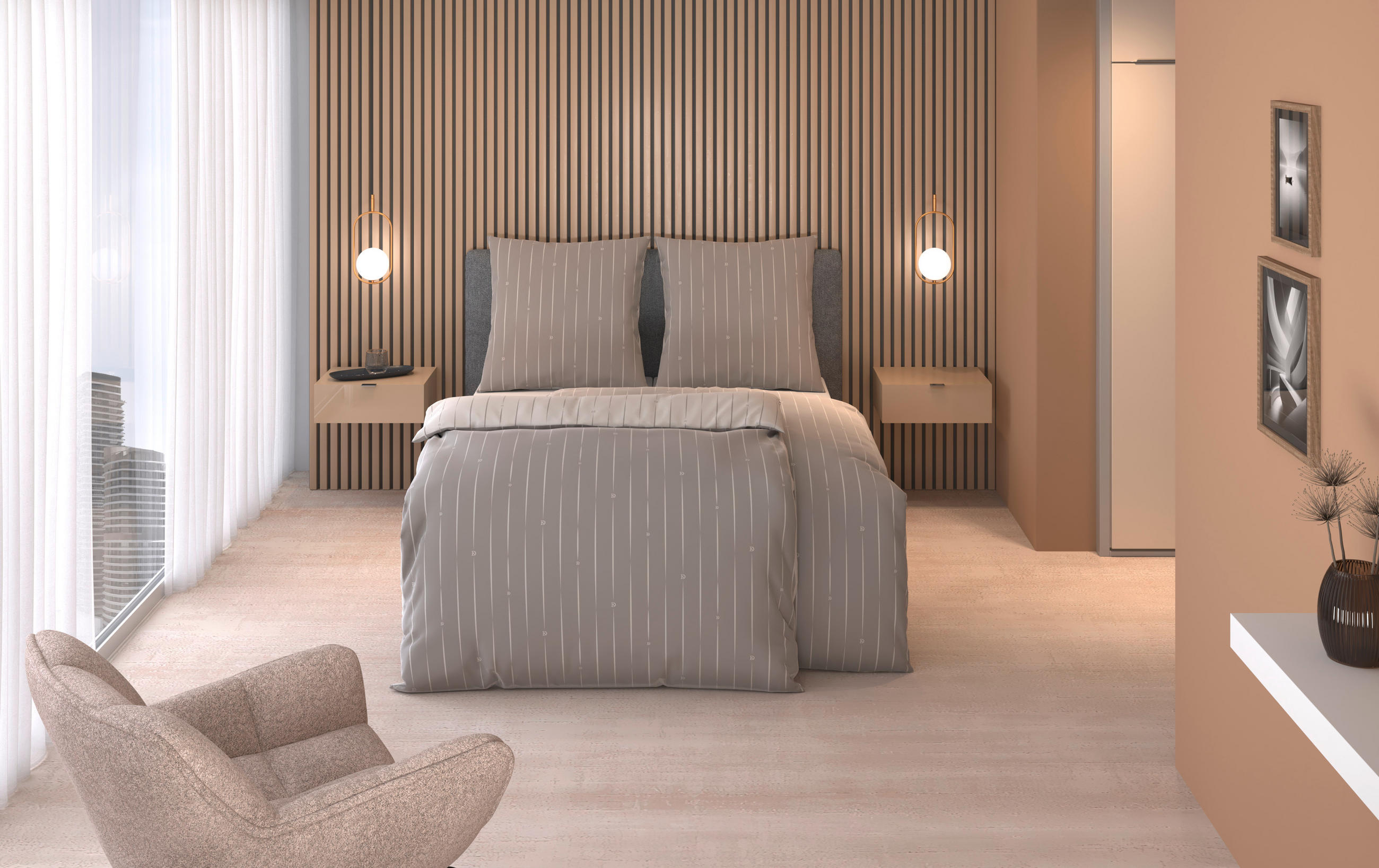 WENDEBETTWÄSCHE STRIPES DK Satin 200/200 cm  - Silberfarben, Design, Textil (200/200cm) - Dieter Knoll