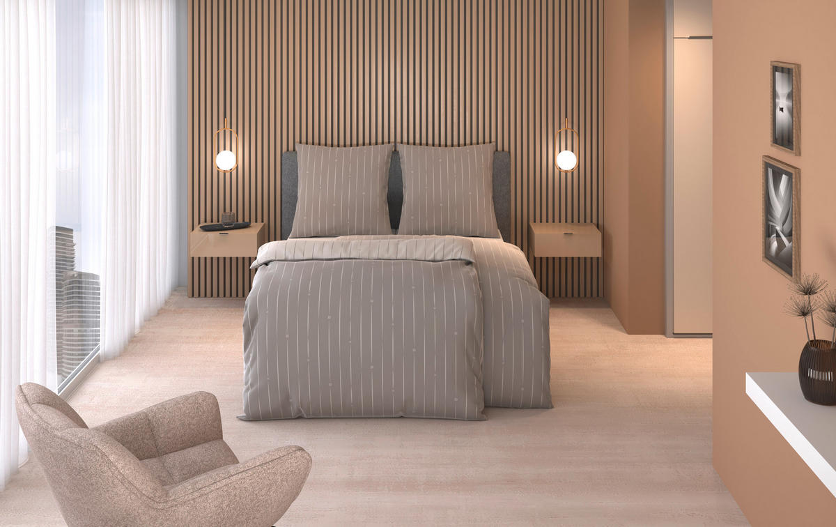 WENDEBETTWÄSCHE STRIPES DK Satin 200/200 cm  - Silberfarben, Design, Textil (200/200cm) - Dieter Knoll