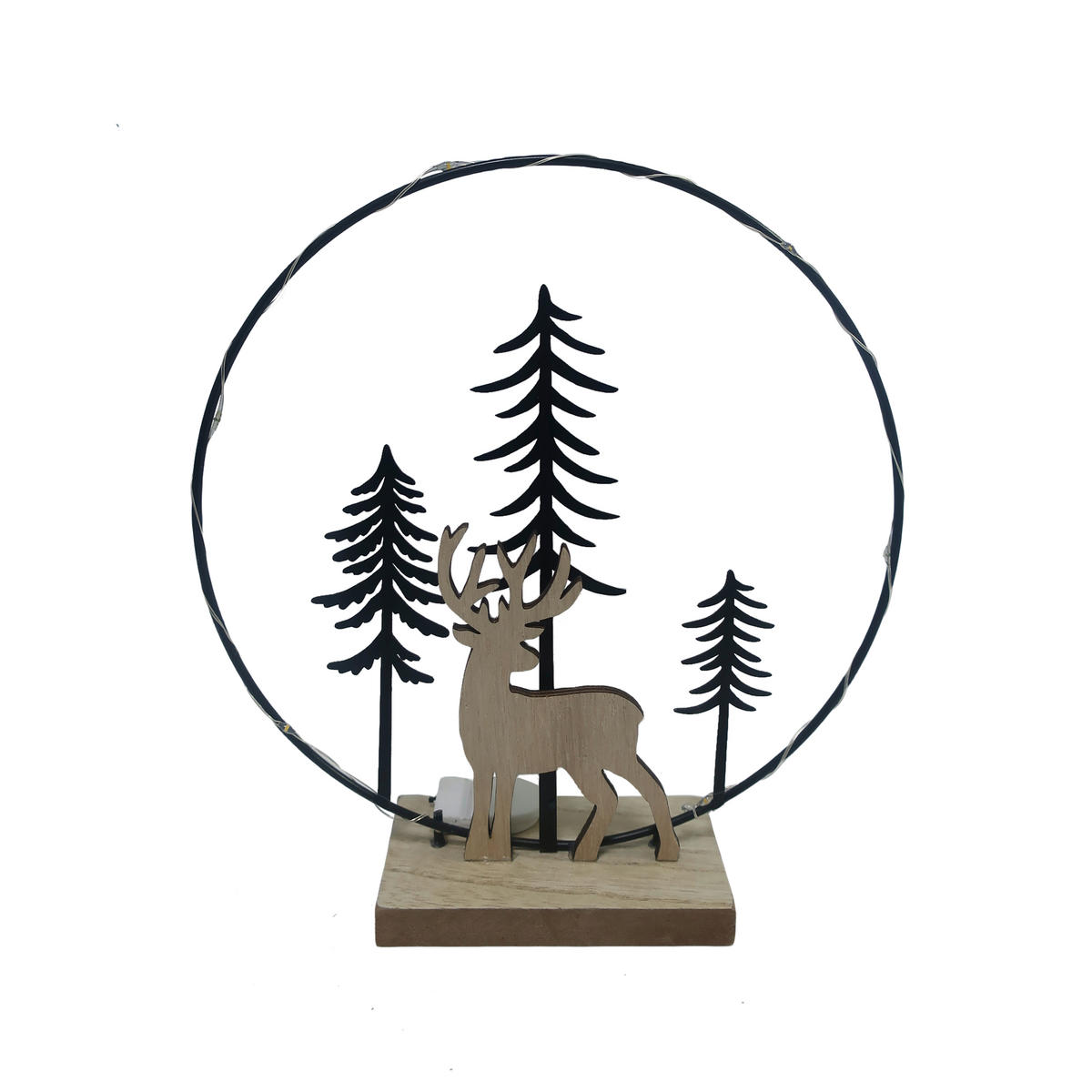 DEKORENTIER - Schwarz/Naturfarben, LIFESTYLE, Holzwerkstoff/Metall (20/21/6cm) - X-Mas