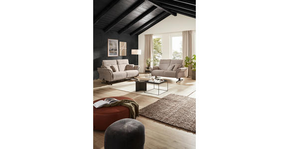 2-SITZER-SOFA Chenille Graubraun - Graubraun/Schwarz, KONVENTIONELL, Textil/Metall (194/106/92cm) - Dieter Knoll