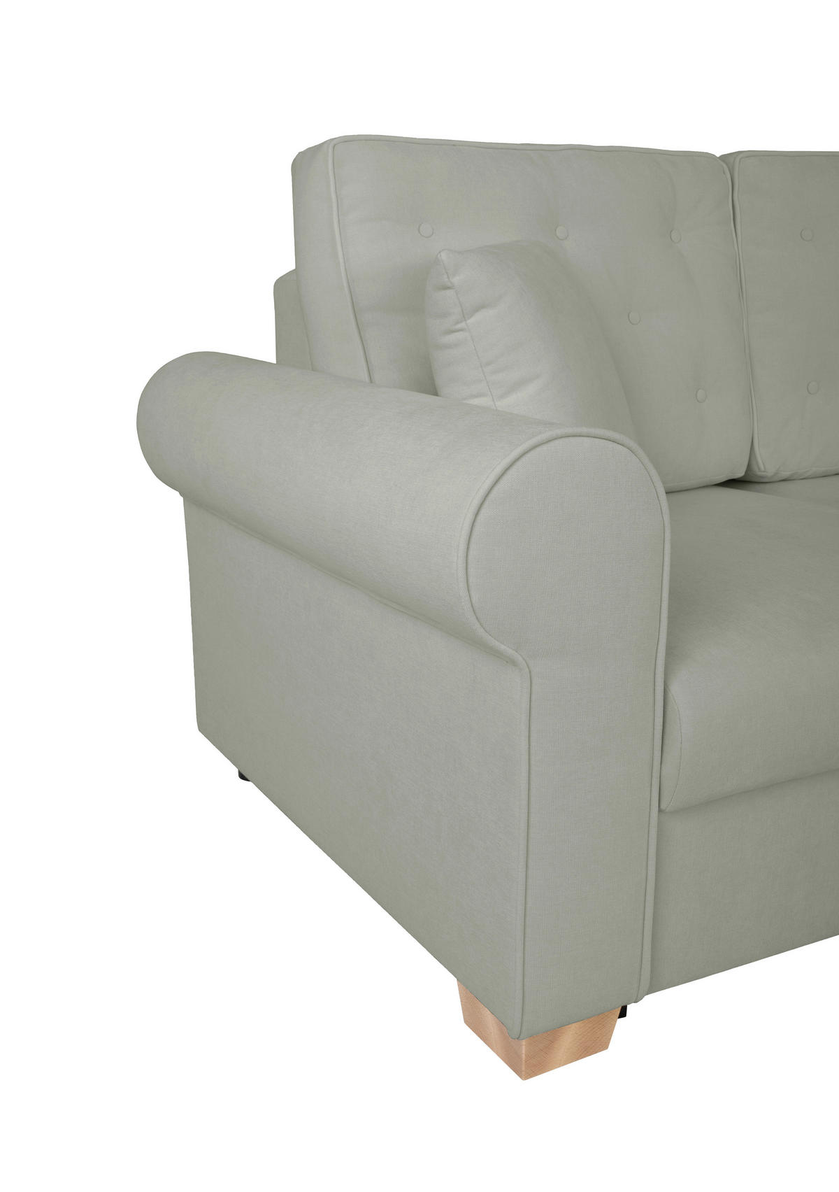 SCHLAFSOFA in Chenille Grau  - Buchefarben/Grau, Design, Holz/Textil (240/94/98cm) - MID.YOU